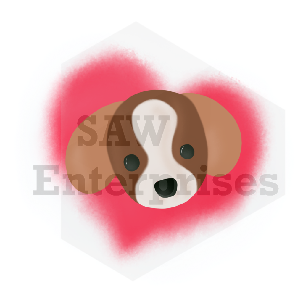 Dog in a heart design by SAW Enterprises